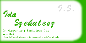 ida szekulesz business card